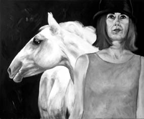 Frau und Pferd, 2002, Acryl auf Leinwand, 100x120 cm (40589 Byte)